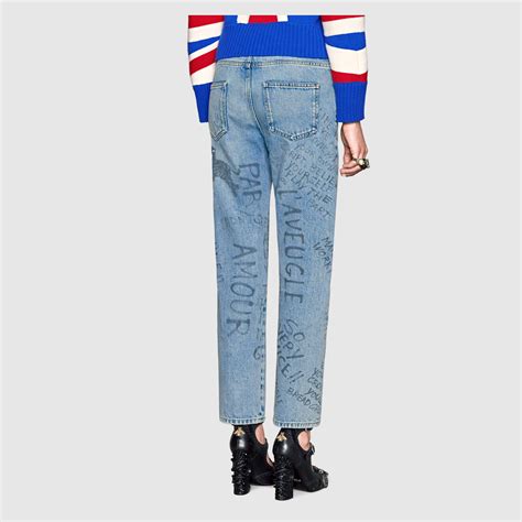 gucci written jeans|Gucci female jeans.